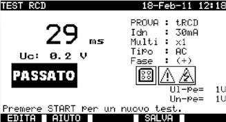 dell interruttore differenziale* a protezione della linea Rs (rcd) Misura la resistenza globale di terra senza provocare l intervento dell