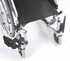 Lightweight foldable wheelchair in aluminium.