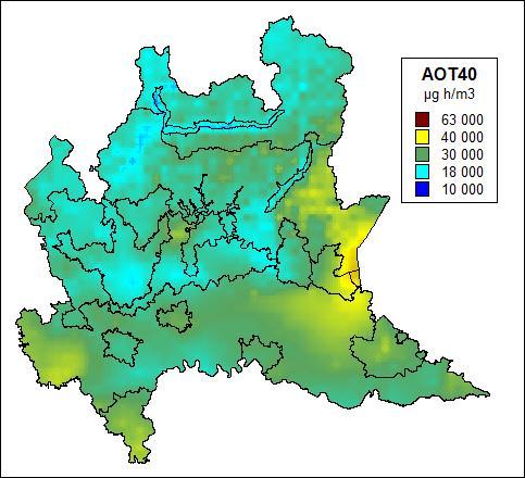 (a) (b) Figura 3.3: (a) mappe delle concentrazioni medie annuali di PM 10, PM 2.