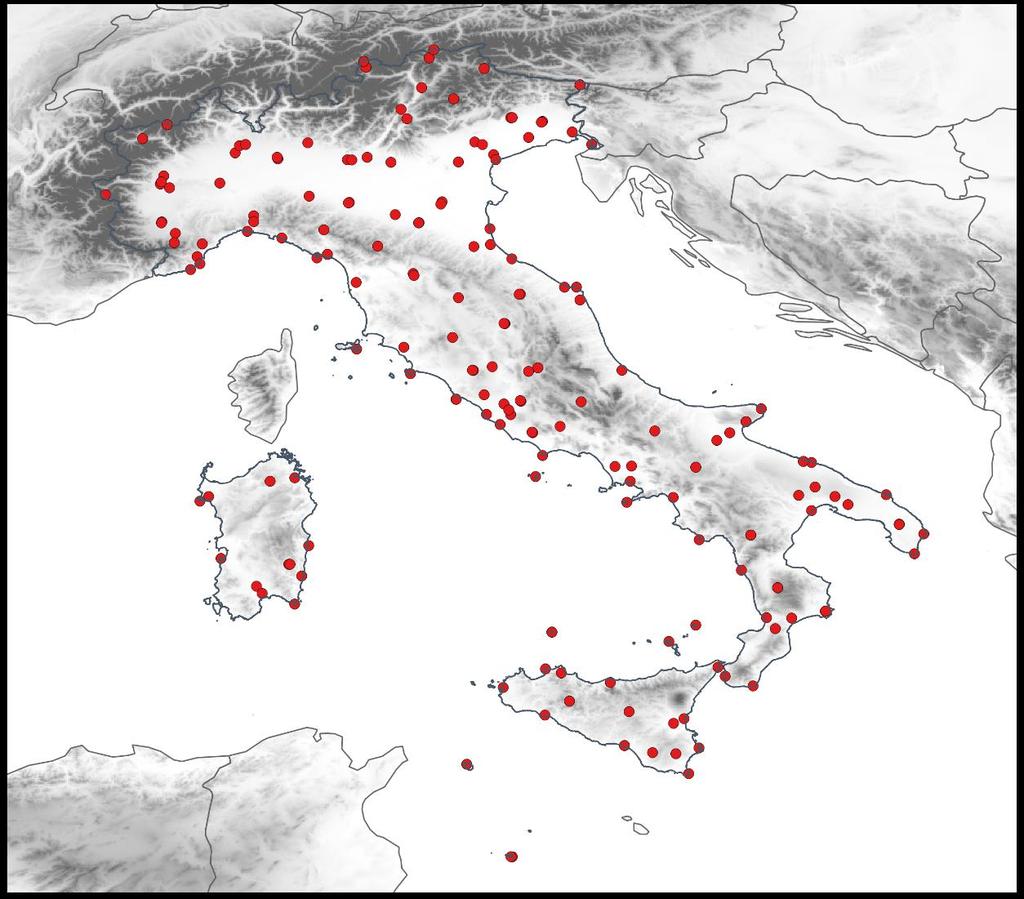 ANDAMENTO METEOROLOGICO METEOROLOGICAL OVERVIEW Le elaborazioni meteo e fenologiche utilizzano i dati di temperatura giornaliera delle stazioni del "Global Surface Summary of the Day" (GSOD) del