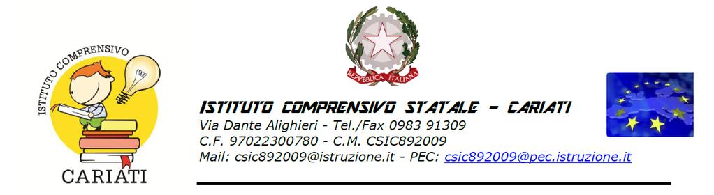 Prot. n. 4275 / C22 Cariati 28/08/2017 Avviso di selezione personale interno- Progetto Liberamente - POR CALABRIA FESR - FSE 2014-2020. ASSE PRIORITARIO 12- ISTRUZIONE E FORMAZIONE.