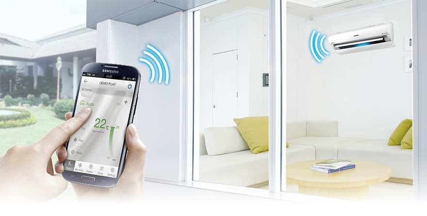 Smart Wi-Fi LI CONTROLLI DA DOVE VUOI, QUANDO VUOI I nuovi climatizzatori Samsung sono dotati di tecnologie intelligenti che ne facilitano l utilizzo e l installazione.