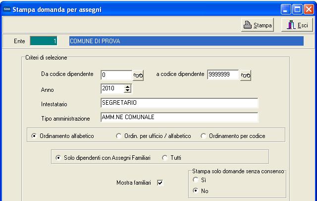 Dettaglio Analitico x Procedura/Programma delle Funzioni : Eseguibili già a partire dalla Mensilità di Giugno Stampa Domanda ASSEGNI