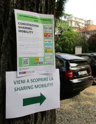 testandoli); spiegare l importanza della mobilità condivisa; promuovere iniziative complementari sempre