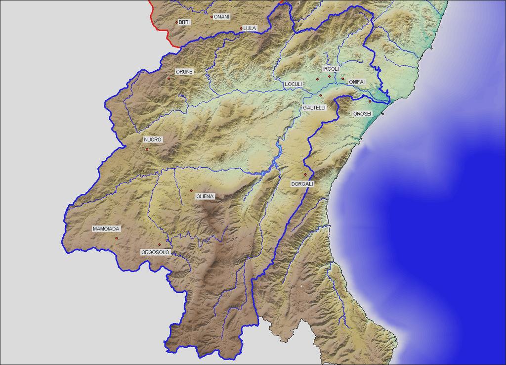 Figura 11: Bacino idrografico del fiume Cedrino