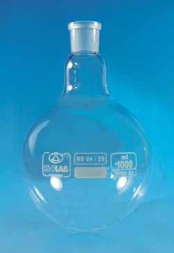 Distillazione, sintesi/palloni con collo NS Palloni a fondo tondo, cono NS Prodotti in vetro Borosilicato.. Resistente al calore e praticamente a tutti i prodotti chimici.
