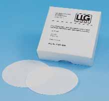 Filtrazione/Carta da filtro quantitativa LLG-Carta da filtro per analisi quantitative Prodotta in cellulosa 00%. Contenuto di ceneri 0,007%. Velocità di filtrazione secondo norme DIN 7.