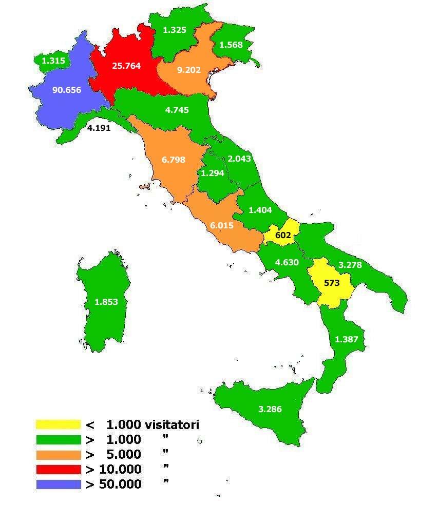 Grafico 4 TURISTI ITALIANI PER REGIONE DI PROVENIENZA ANNO 2009