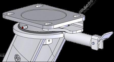 Per facilitarne l utilizzo, è dotato della funzione di auto inserimento nell intaglio di direzionamento ruota presente sulla forcella dei supporti rotanti.
