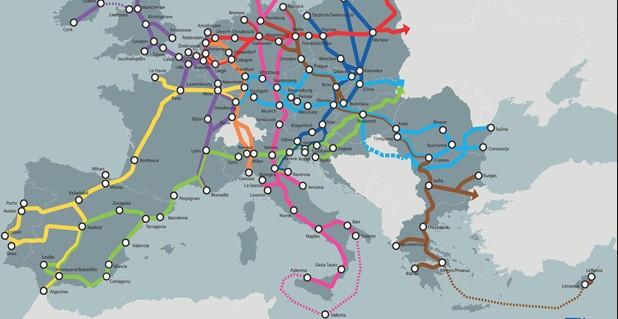 CORRIDOI TEN-T EUROPA 9 corridoi TEN-T (Reti transeuropee per i trasposti).