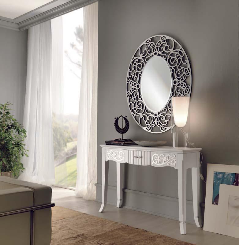 WITH SILVER LEAF ART.6025 SPECCHIERA OVALE FOGLIA ARGENTO OVAL MIRROR WITH SILVER LEAF H120 X L100 CM ART.