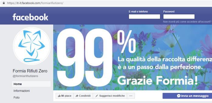 Canali di contatto 3/3 Ha mai visitato la pagina Facebook di Formia Rifiuti Zero?