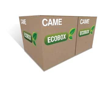 SET COMPLETI ECOBOX La soluzione CAME per lo sviluppo sostenibile. Imballo in cartoni da 50 motori tubolari. Comodità e facilità di consegna per grosse quantità ordinate.