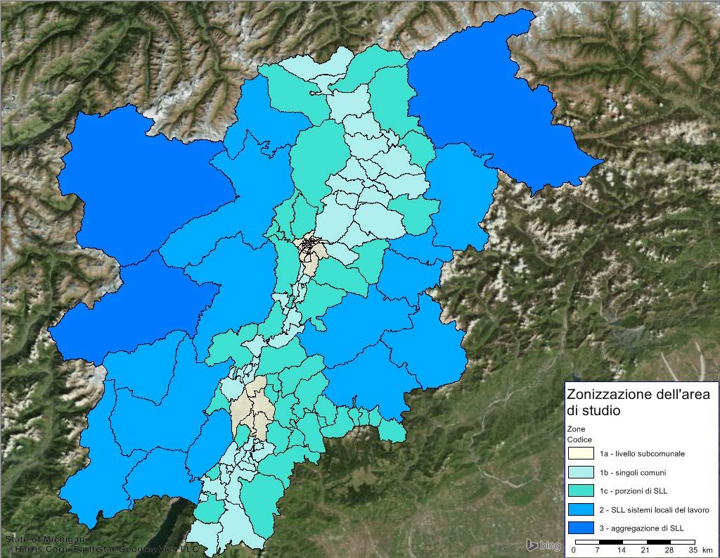 Modello di simulazione dell interazione domanda/offerta di trasporto zonizzazione Impatto trasportistico scenario PSS Aeroporto di Bolzano Dolomiti - pag.