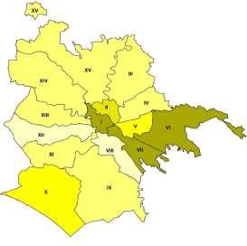 Tutti i Municipi riflettono la distribuzione per sotto-sezioni di attività economica caratteristica di Roma Capitale, fatta eccezione per il Municipio VI.