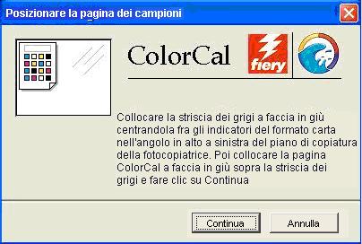 CALIBRAZIONE 44 18 Seguire le indicazioni che appaiono nella finestra di dialogo per posizionare la striscia della