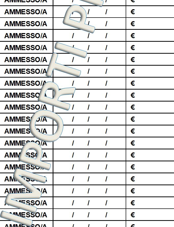 32,51 10 CCC TZN CRR GDI AMMESSO/A / / / 32,51 11 CCC TZN CRR JMA AMMESSO/A / / / 32,51 12 CLL LRB LMP SRA AMMESSO/A / / / 32,51 13 CLL VLR FRC SLD AMMESSO/A / / / 32,51 14 CNC DNL ZDD CST AMMESSO/A