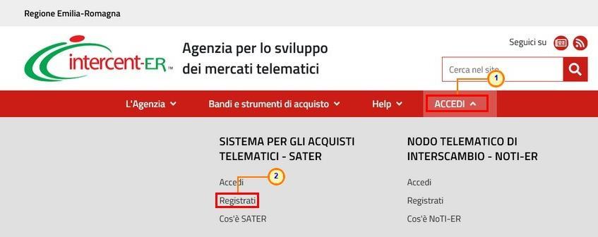 2.1 Istruzioni Operative per la Registrazione Per avviare il percorso di registrazione, è innanzitutto necessario collegarsi all indirizzo http://intercenter.regione.