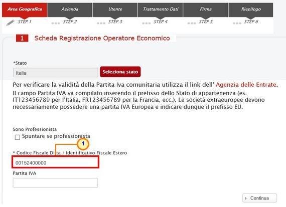 2. Codice Fiscale Ditta (composto da 11 o 16 caratteri).