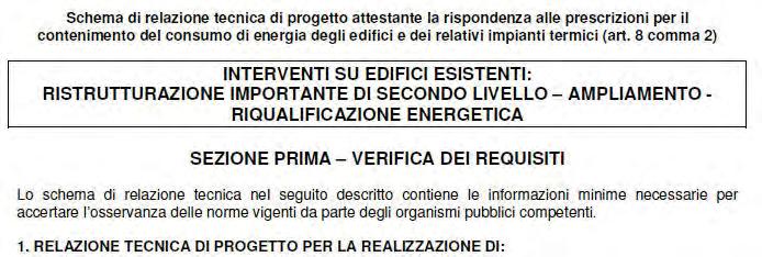 E SEZIONE D Riqualificazione energetica 13/80 Relazione Tecnica di