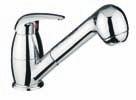 One-hole sink mixer with swivelling tube spout PI 183 Miscelatore lavello monoforo girevole, con doccetta estraibile Swivelling one-hole