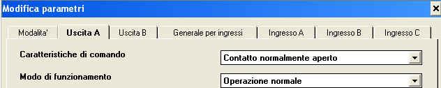 Parametri Per Uscita A e B (non cambia con modalità normale o