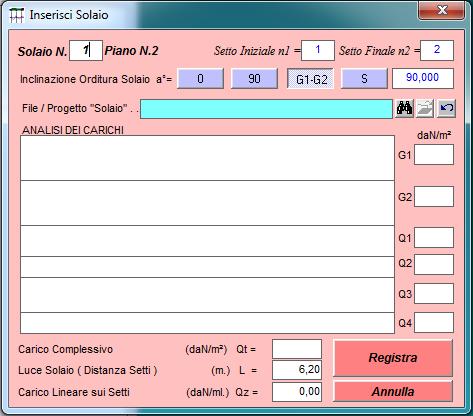 Solai, Scale, Balconi L inserimento dei solai e/o degli altri elementi secondari, analogamente può essere effettuato sia tramite i comandi dei menu che tramite la toolbar Inserisci.