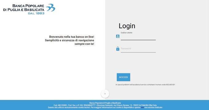 B) Accesso alla piattaforma internet banking tramite PC Step 1 Dal portale della