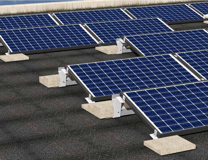 fischer Solar-Wind II Il sistema in alluminio più versatile per applicazioni di pannelli fotovoltaici su tetti piani a ridotta caricabilità fischer Solar-Wind II Il sistema in alluminio più versatile