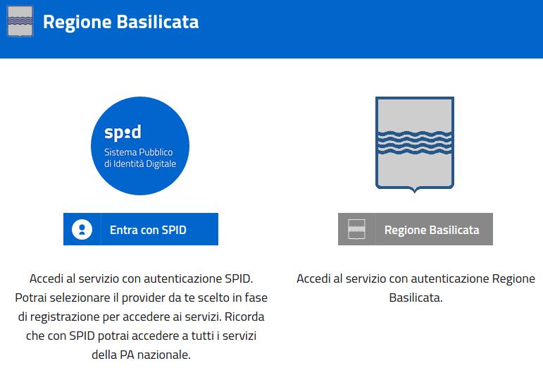 su Entra con SPID Cliccare su Regione