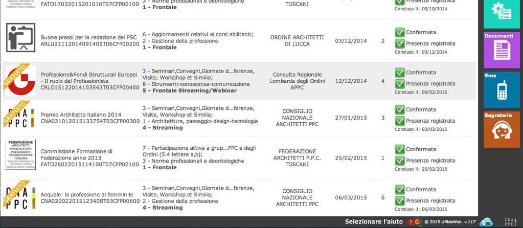 2017. Sulla barra in alto clicca su CORSI DISPONIBILI. 12.