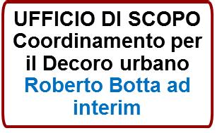 STRUTTURA UFFICIO DI SCOPO COORDINAMENTO PER IL DECORO URBANO (codice LW) Dirigente responsabile della Struttura BOTTA ROBERTO Direttore