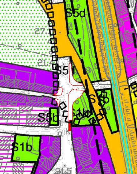 Le zone B1 e B/VP sono interessate dall intervento soltanto in modo marginale, in quanto la rotatoria è spostata verso l area ferroviaria a est.