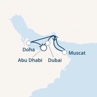 Crociera Emirati Arabi uniti e Oman da Pisa 14/02/2020 Emirati Arabi Uniti, Oman Nave: Costa Diadema Durata: 7 giorni Partenza: 14/02/2020 Dettagli Itinerario Giorno Data Porto Arrivo