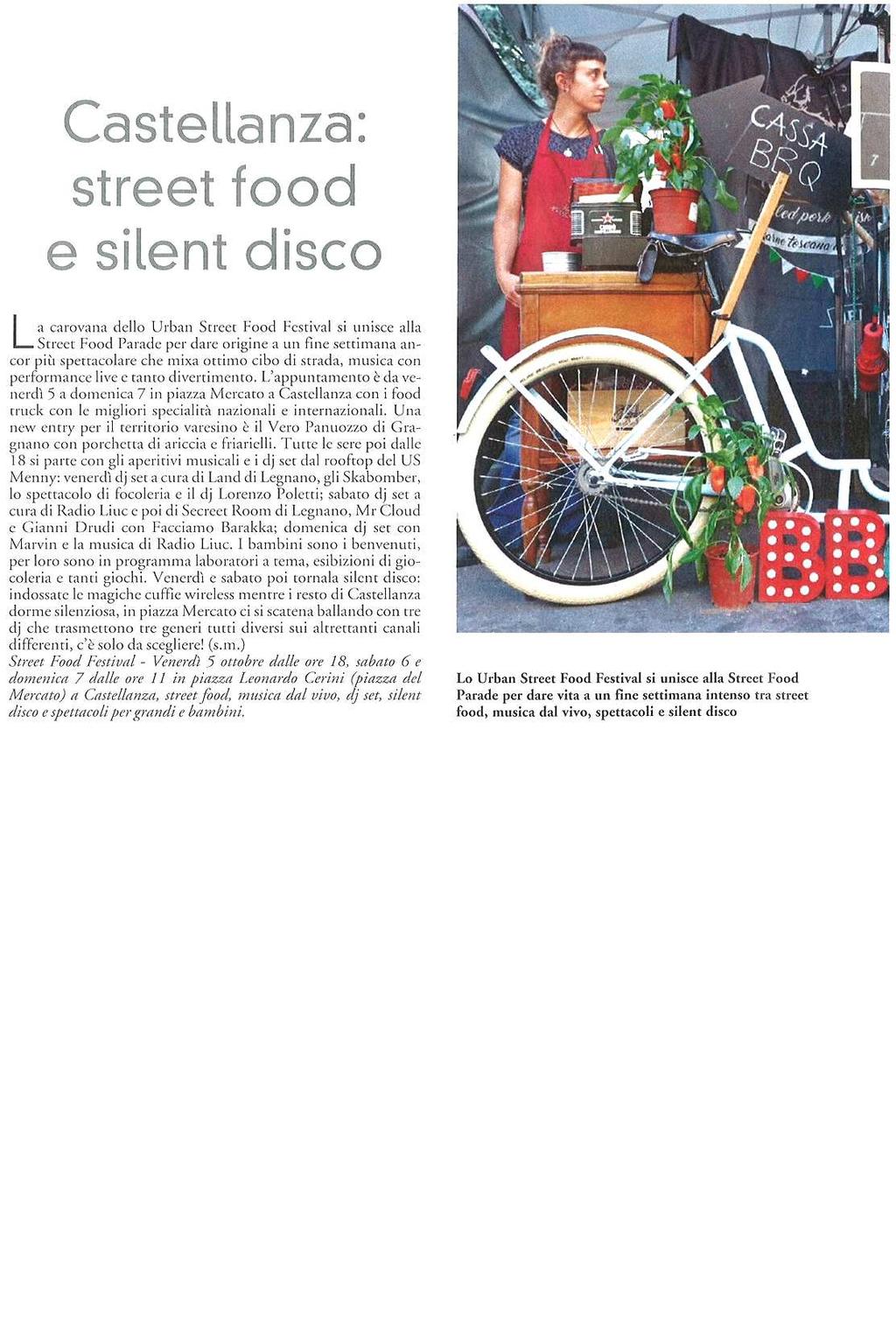 data rassegna 05/10/2018 CASTELLANZA: STREET FOOD E SILENT DISCO pubblicato il