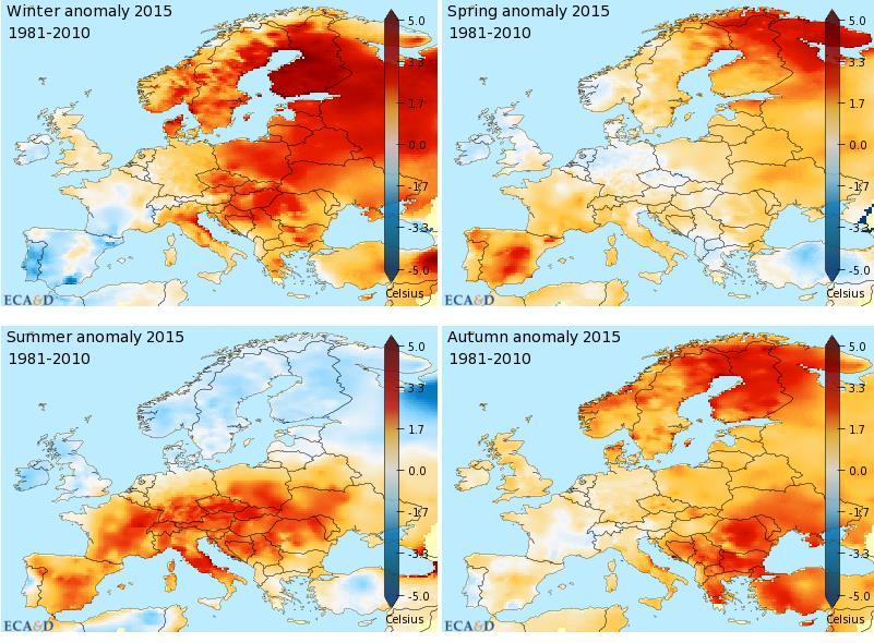 Variazioni climatiche: l esempio del 2015