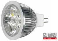 4 Lampadina Faretto Power LED G5,3 12V Lampadina faretto power LED con attacco G5,3. Consumi minimi e durata eccezionale. Cod V W ø mm H mm U.M.