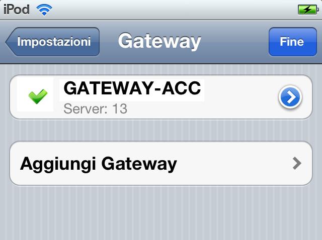 Inserire l'indirizzo IP/Hostname del Gateway. 3. Inserire il Numero Porta del Gateway. Il numero porta predefinito è 80. 4. Inserire il proprio nome utente e password per il Gateway. 5.