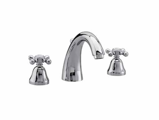 Batteria per lavabo 3 fori con bocca alta e scarico da 3-holes washbasin mixer, high spout with pop-up waste Mélangeur à 3 trous de lavabo, avec bec haut et vidage Dreiloch-Waschtischbatterie,