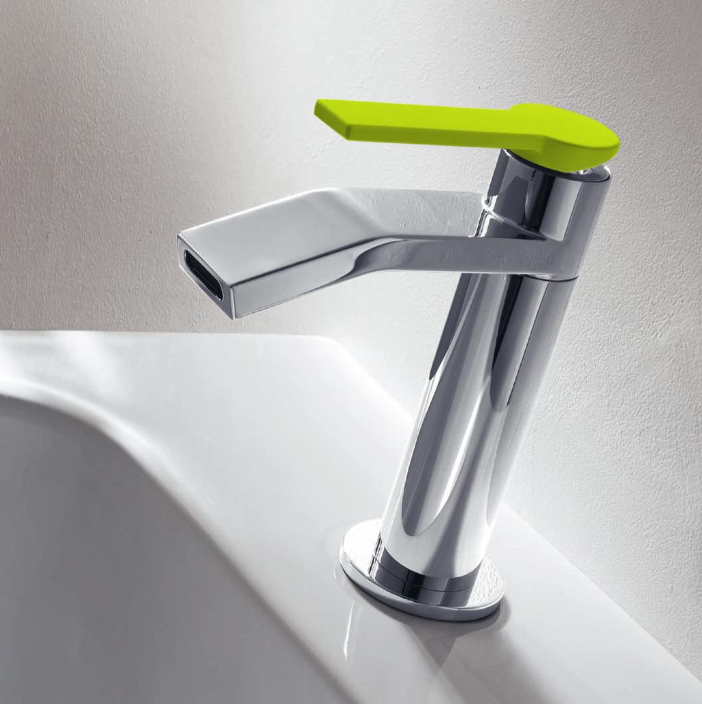 MACò < Miscelatore monocomando bidet, finitura cromo, leva verde, H16xP100 mm Single lever bidet mixer, chrome finishing, green lever, H16xD100 mm >