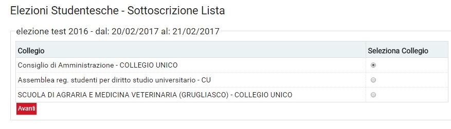 Sottoscrizione di una lista elettorale Dopo aver effettuato l accesso alla MyUniTO, all interno del box dedicato alle Elezioni