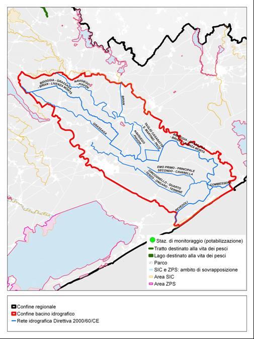 Bacino della Pianura tra Livenza e Piave 17 Nella figura 3.6 si rappresentano le aree protette del bacino Pianura tra Livenza e Piave.