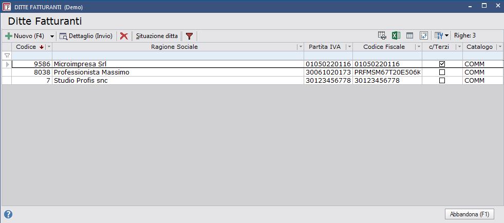 Configurazione e Tabelle