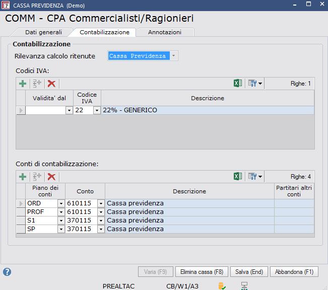 Configurazione e Tabelle Impostazione delle Tabelle per la Fatturazione Accedere al menù Gestione