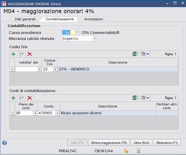 Configurazione e Tabelle Impostazione delle Tabelle per la Fatturazione Accedere al menù Gestione