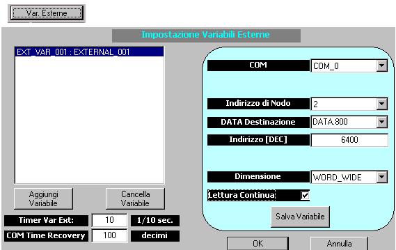 Una volta selezionate e collegate le espansioni 0080, sara' possibile da programma andare a gestire i DATA MEMORY interni dell'espansione