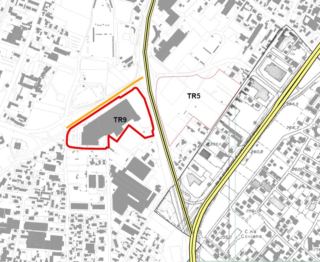 AREA RESIDENZIALE ATR9 Le previsini cntenute nell ambit TR9 riguardan esclusivamente un increment di SLP del sistema cmmerciale esistente, senza alcun increment di Superficie di Vendita.