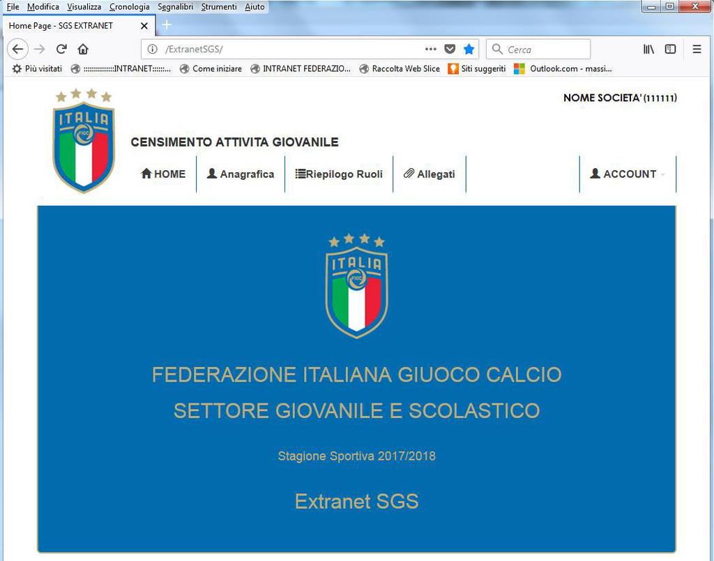 Per accedere al Censimento Online, nella Home Page (Pagina Iniziale) occorrerà cliccare sul tasto ACCEDI.