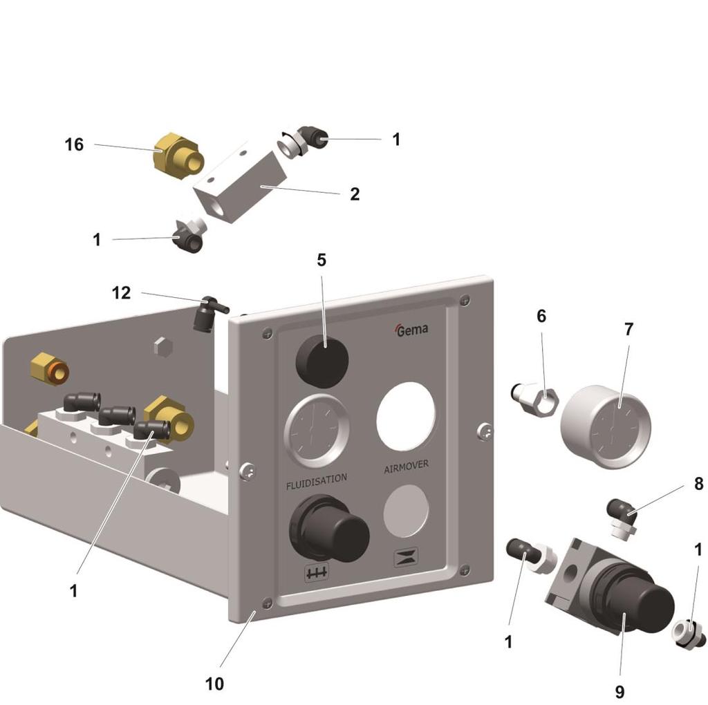 OptiAir CA12-A (per contenitore polvere HF50/HF100) parti di