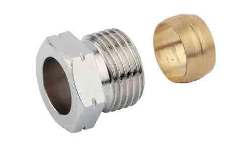 A311 Adattatore per tubo multistrato. Multilayer pipe adaptor. A31122 Adattatore per tubo multistrato, sede piana. Multilayer pipe adaptor, flat seat.